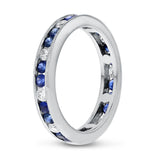 Sapphire White Gold Alternating Eternity Band, 1.36 Carats - R&R Jewelers 