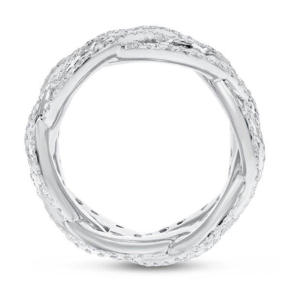 Diamond White Gold Intertwined Infinity Fashion Ring, 5.27 Carats - R&R Jewelers 