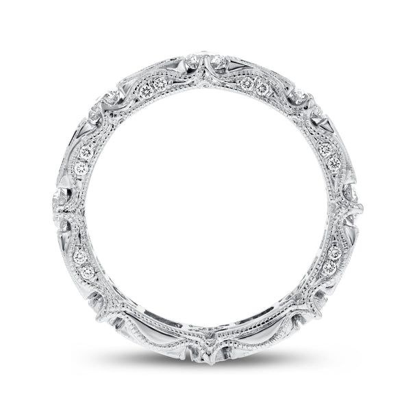 Diamond White Gold Alternating Eternity Band, 1.35 Carats - R&R Jewelers 