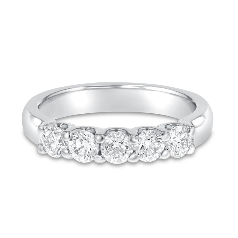 Five Stone Diamond Wedding Band - R&R Jewelers 