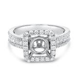Three Row Diamond Semi Mount Ring - R&R Jewelers 