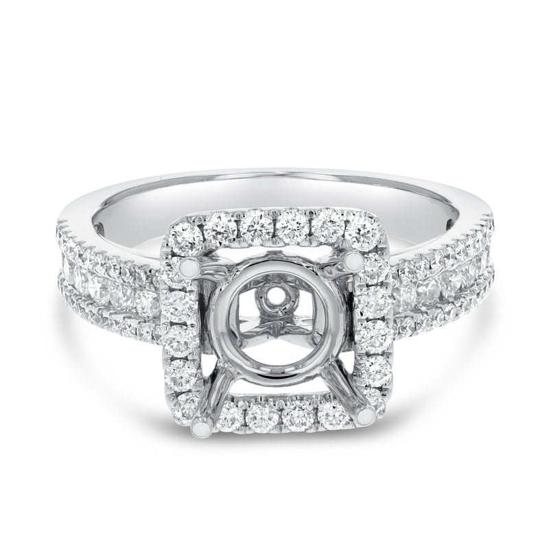 Three Row Diamond Semi Mount Ring - R&R Jewelers 