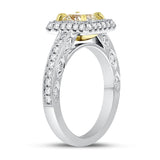 Yellow Diamond Halo Engagement Ring - R&R Jewelers 