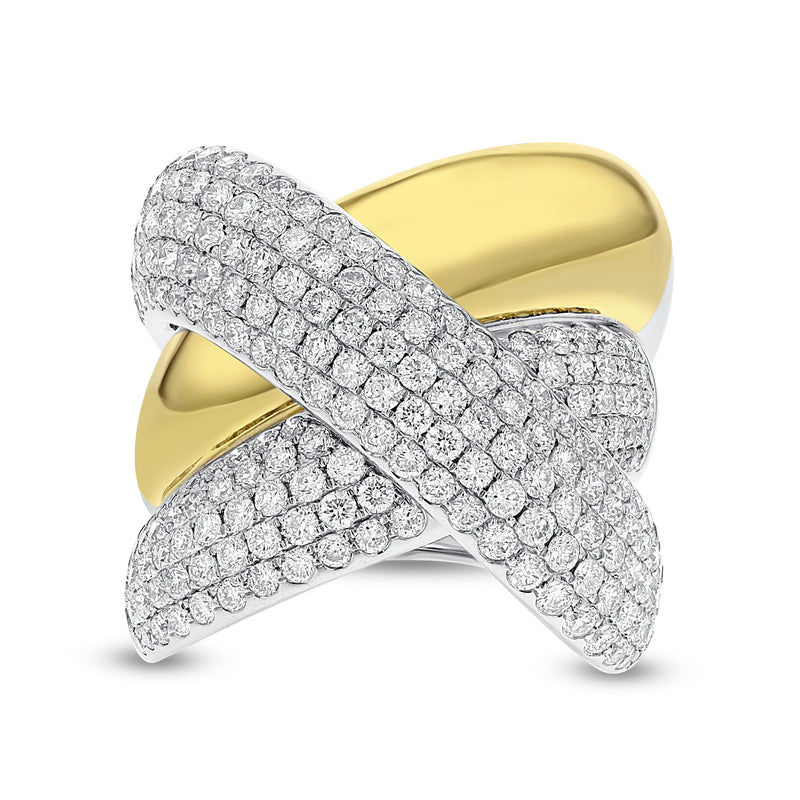 Diamond Cross Over Statement Ring - R&R Jewelers 
