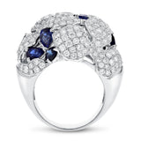 Diamond and Sapphire Floral Ring - R&R Jewelers 