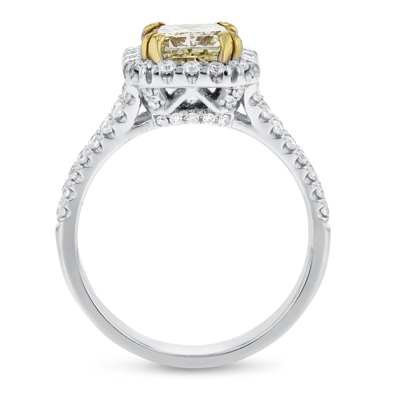 Yellow Diamond Split Shank Engagement Ring - R&R Jewelers 