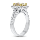 Yellow Diamond Split Shank Engagement Ring - R&R Jewelers 