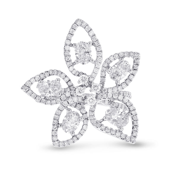 Diamond Floral Statement Ring - R&R Jewelers 