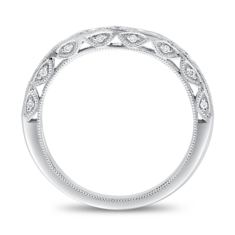 Curved Channel Set Diamond Wedding Band - R&R Jewelers 
