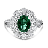 Diamond and Emerald Statement Ring - R&R Jewelers 