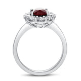 Diamond Halo Ruby Fashion Ring - R&R Jewelers 