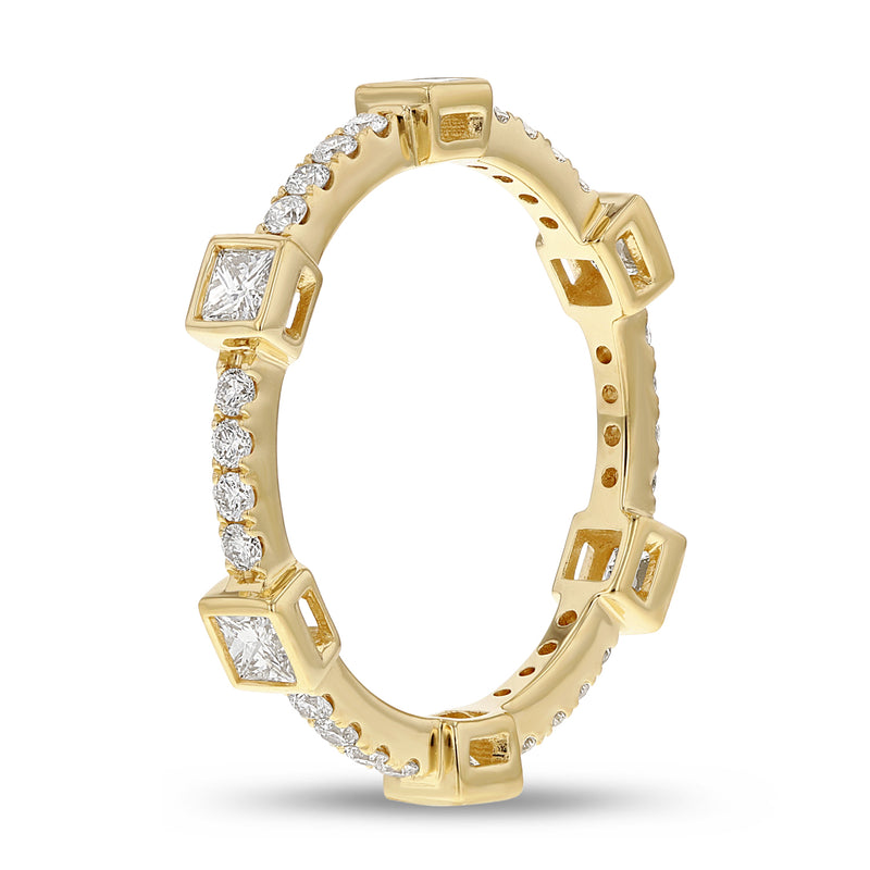 Diamond Yellow Gold Petite Eternity Band, 0.82 Carats - R&R Jewelers 