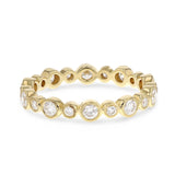 Diamond Yellow Gold Bezel Set, 0.67 Carats - R&R Jewelers 