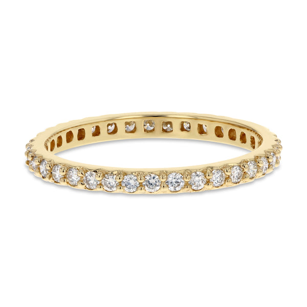 Diamond Yellow Gold Petite Eternity Band, 0.45 Carats - R&R Jewelers 