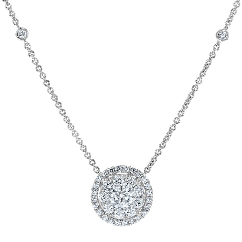 Diamond Cluster Halo Pendant - R&R Jewelers 