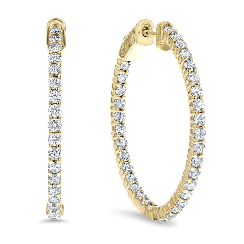 Inside Out Diamond Hoop Earrings, 2.00 ct - R&R Jewelers 