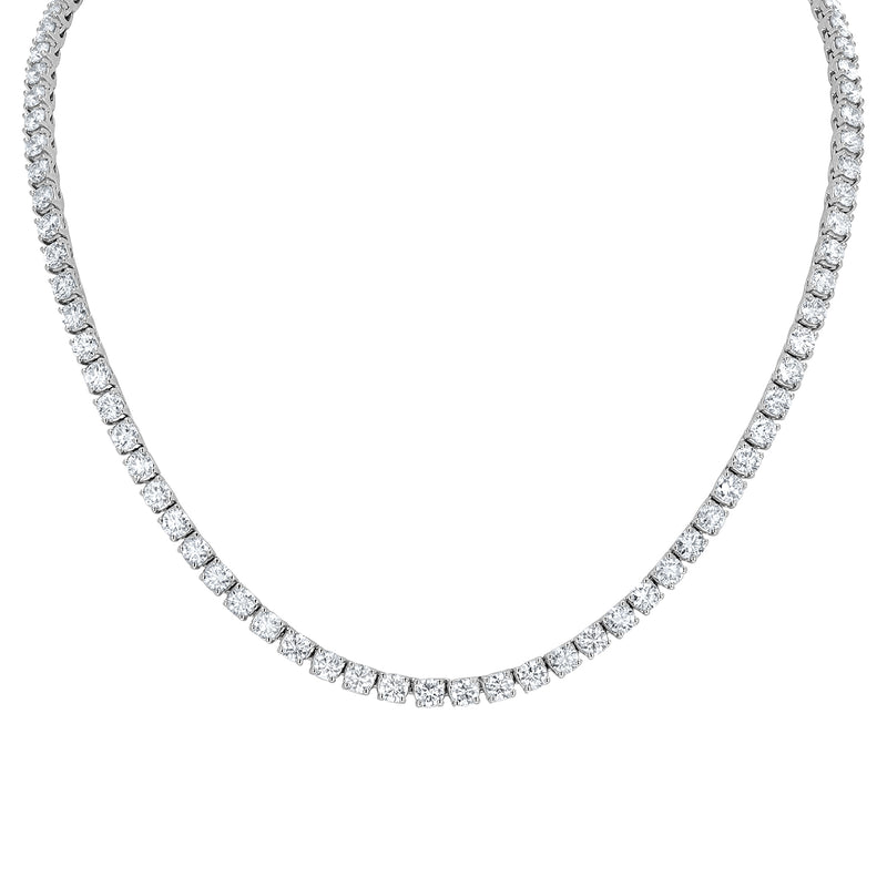 Round Brillaint Diamond Tennis Necklace - R&R Jewelers 
