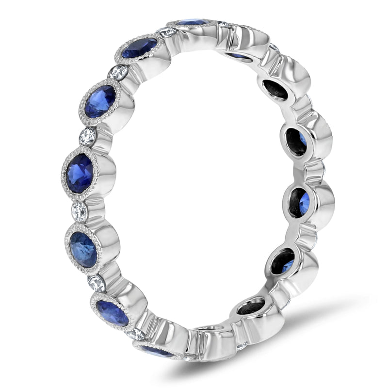 Vintage Alternating Diamond and Sapphire Eternity Band – R&R Jewelers