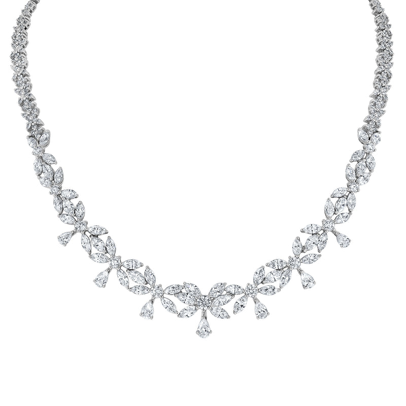 Fancy Shape Diamond Leaf Pendant - R&R Jewelers 