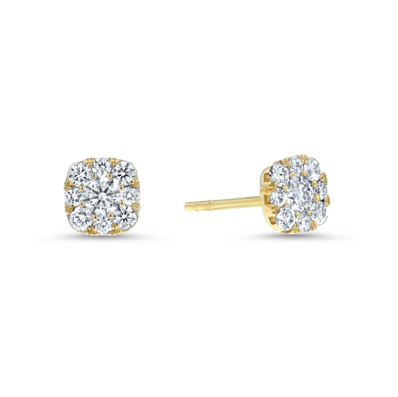 Diamond Cluster Stud Earrings, 0.42 ct - R&R Jewelers 