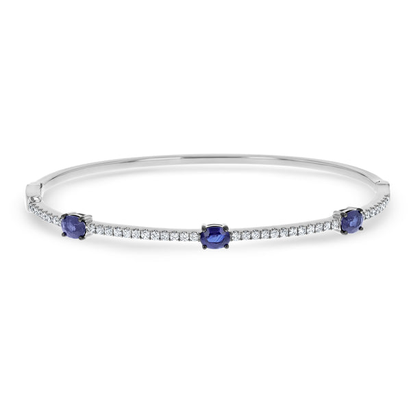 Diamond and Sapphire Station Bangle - R&R Jewelers 