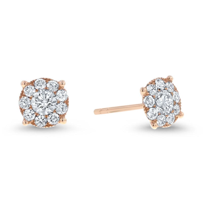 Diamond Cluster Stud Earrings, 0.75 ct - R&R Jewelers 