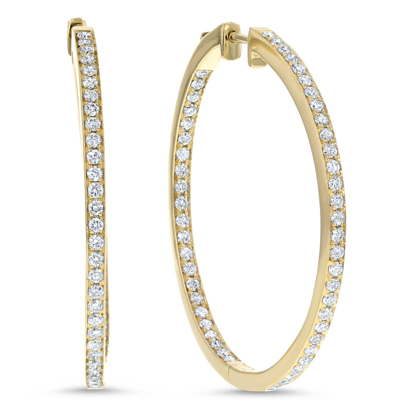 Inside Out Diamond Hoop Earrings, 1.73 ct - R&R Jewelers 