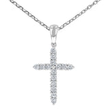 Round Brilliant Diamond Cross Pendant, 0.21 Carats - R&R Jewelers 