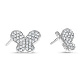 Pave Diamond Butterfly Stud Earrings - R&R Jewelers 