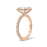 Rose Gold Asscher Cut Diamond Halo Engagement Ring