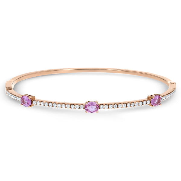 Diamond and Pink Sapphire Bangle - R&R Jewelers 