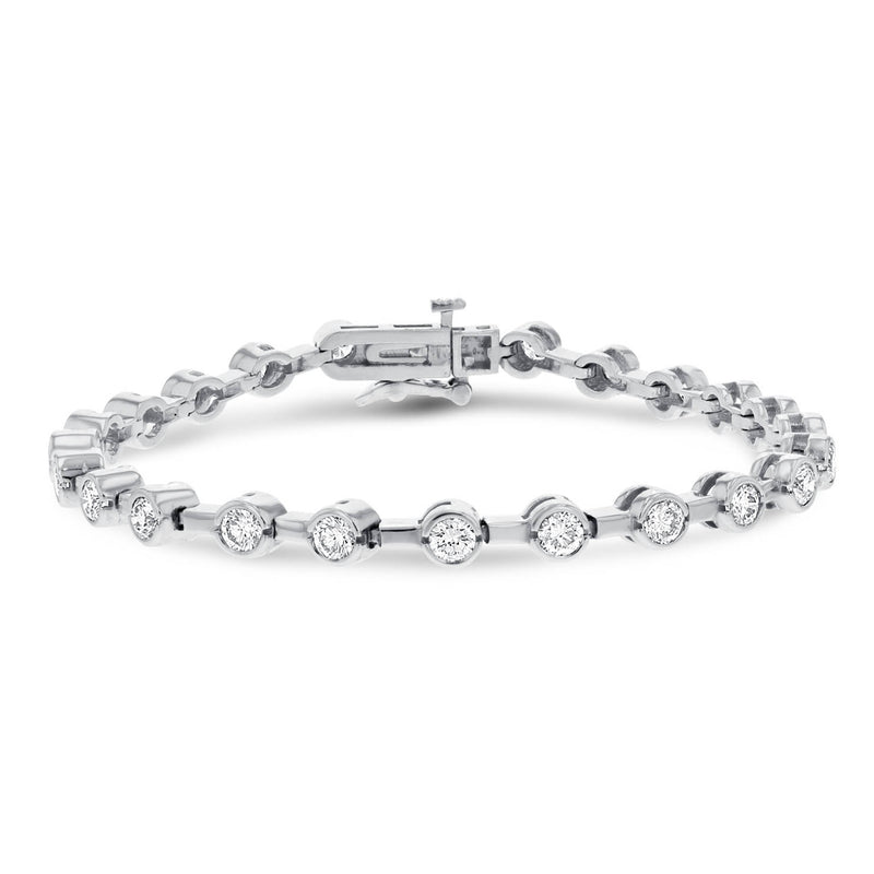 Bezel Set Diamond Link Bracelet (B0220)