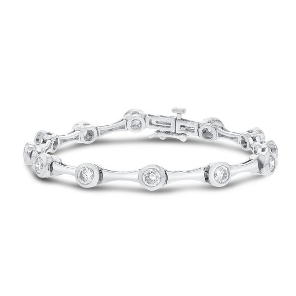 Bezel Set Diamond Link Bracelet (B0283)