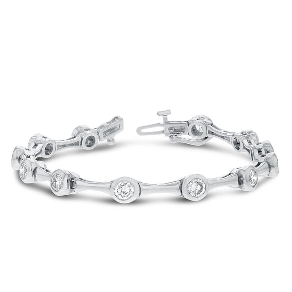 Bezel Set Diamond Link Bracelet (B0283)