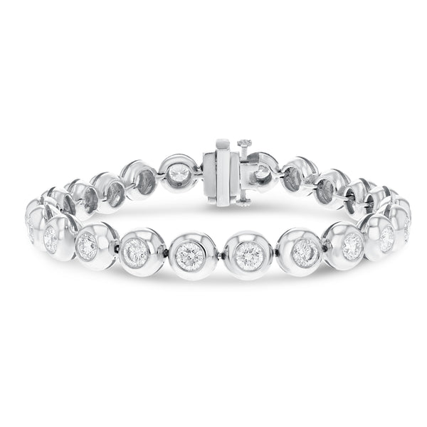 Bezel Set Diamond Tennis Bracelet (B0293)