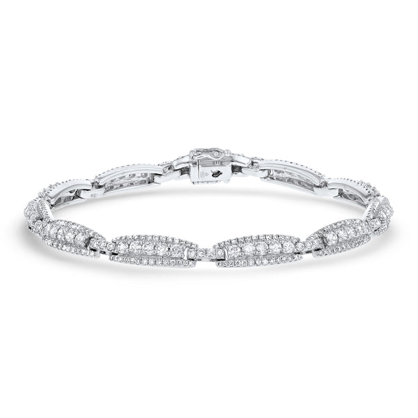 Round Shaped Diamond Cluster Bracelet (B0508)