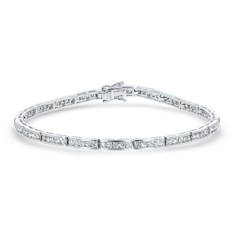 Channel Set Diamond Tennis Bracelet (B0735)