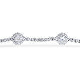 Round Shaped Diamond Cluster Floral Bracelet (B0805)