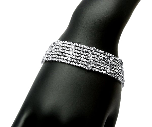Round Shaped Diamond Cluster Bracelet (B1054)