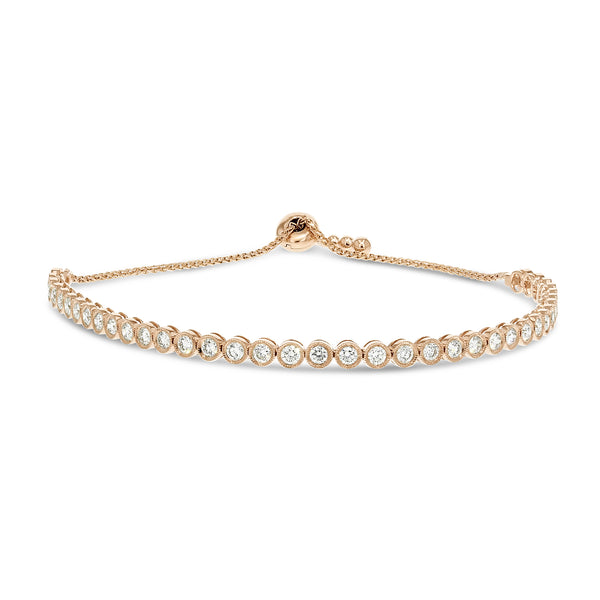 Diamond Bezel Set Bolo Bracelet (B1130)
