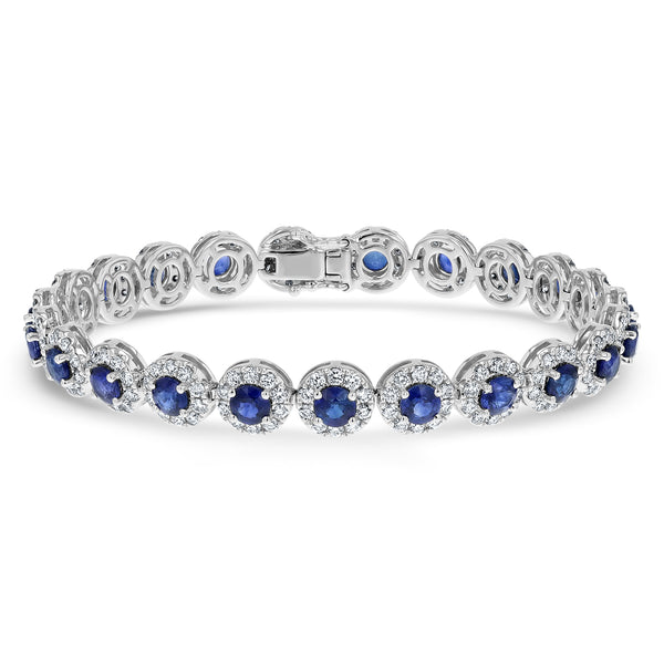 Diamond and Sapphire Link Bracelet (B1141)