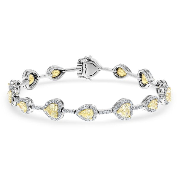 18K White and Yellow Gold Diamond Bracelet, 6.99 ct - R&R Jewelers 