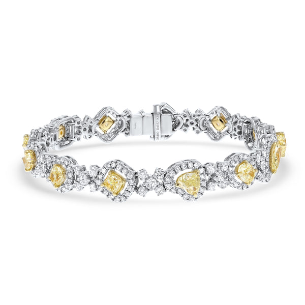 Fancy Yellow Diamond Cluster Bracelet (B1243)