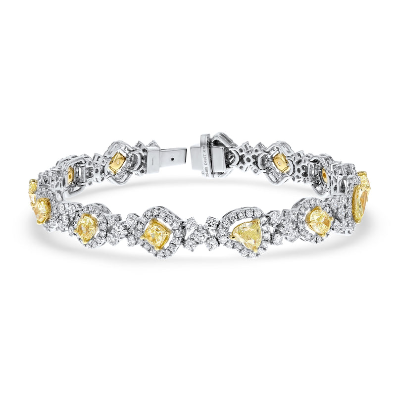 Fancy Yellow Diamond Cluster Bracelet (B1243)