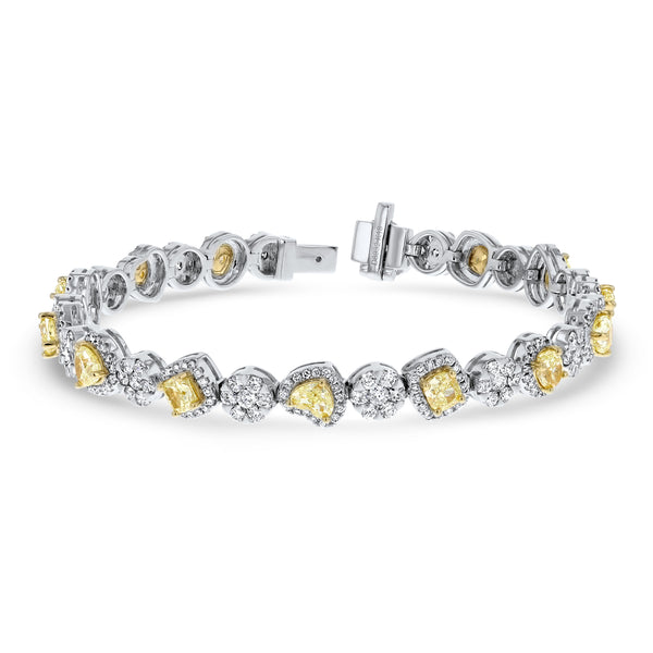Fancy Yellow Diamond Cluster Bracelet (B1244)
