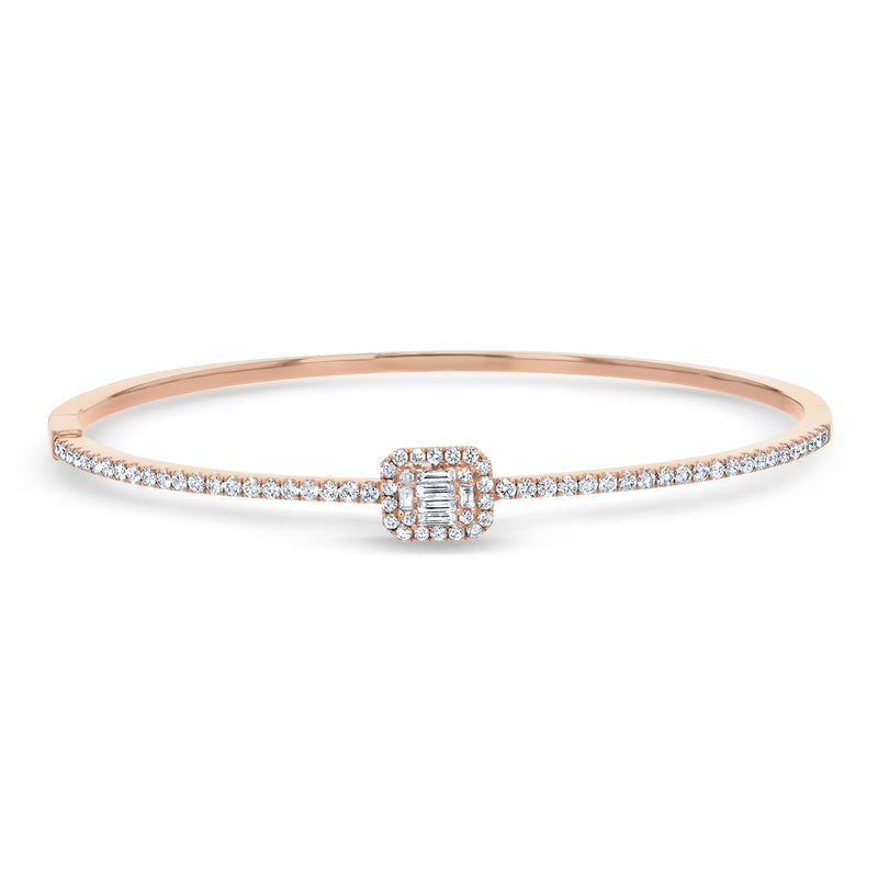 Single Station Diamond Cluster Bangle, 0.90ct - R&R Jewelers 