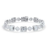 Round And Baguette Shaped Diamond Cluster Bracelet (B1332)
