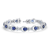 Round Shaped Sapphire And Diamond Bracelet (B1334)