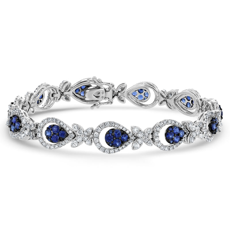 Round Shaped Sapphire And Diamond Bracelet (B1334)