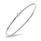 Emerald Cut Diamond Bezel Set Bangle (B1485)